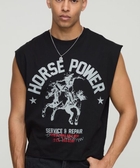 Oversized Boxy Western Graphic Vest