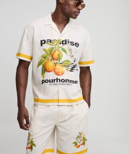 Oversized Paradise Linen Blend Shirt & Short Set