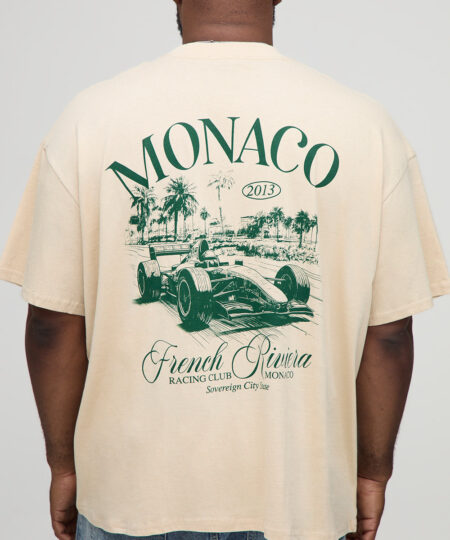 Plus Oversized Monaco Racing Print T-Shirt