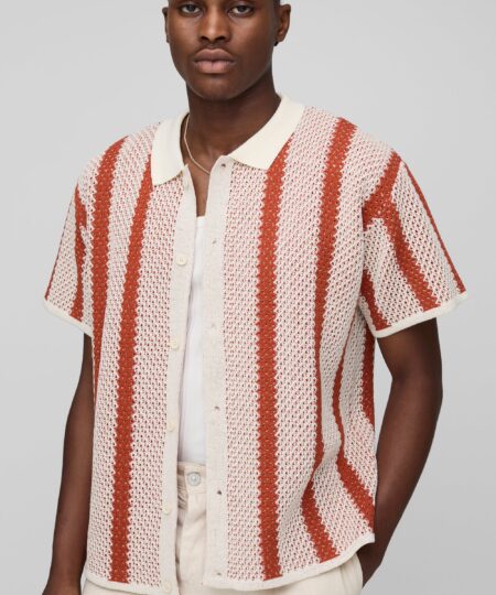 Regular Fit Stripe Knitted Shirt