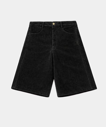Black Corduroy Jort